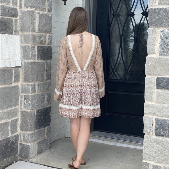 Ivory Patterned Dress - Picture 2 of 2